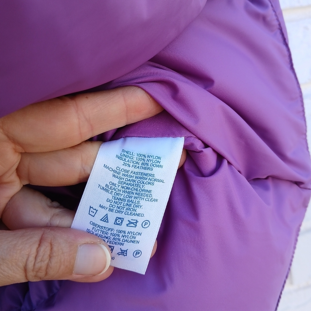 Lands' End Down Puffer Vest Purple Large - Picture 4 of 5